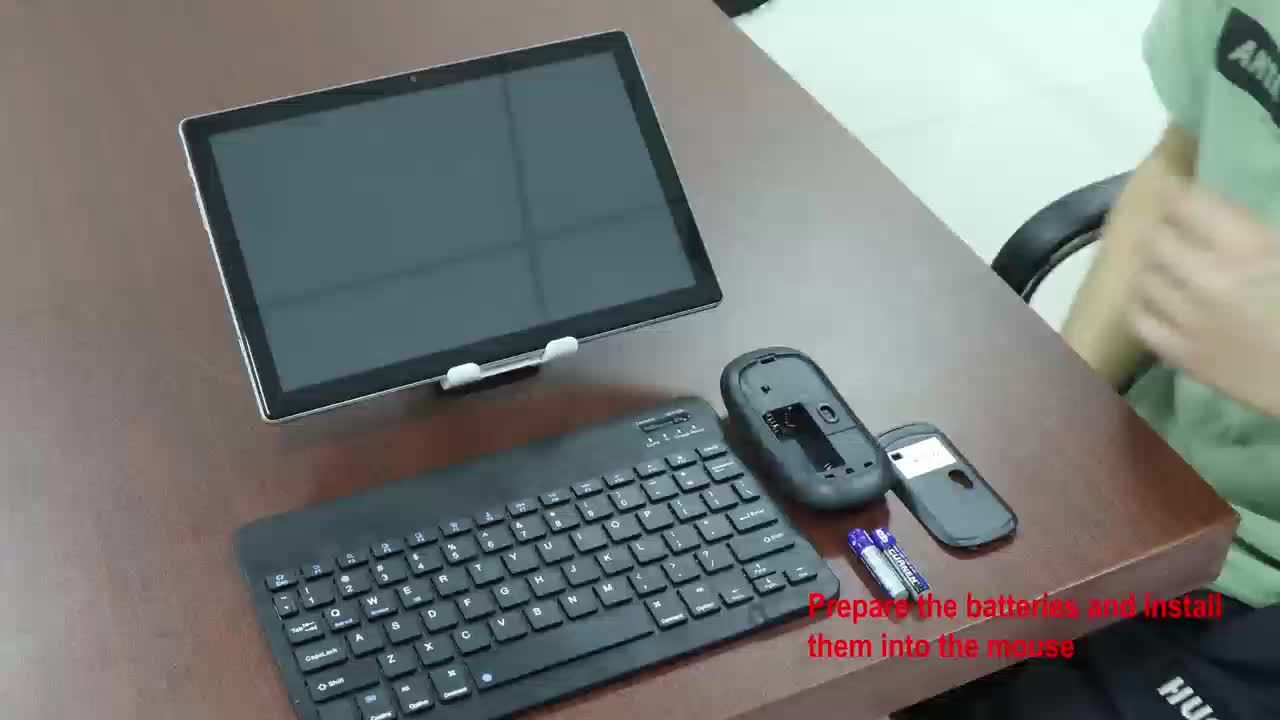 10.1-inch Android 15, 2-in-1 tablet, 64GB ROM+(4GB+8GB expansion) 12GB RAM, 5MP dual camera, 8-core processor, 1280 * 800IPS high-definition display screen, 5G Wi Fi 6, Google, equipped with mouse, stylus, keyboard, anti drop