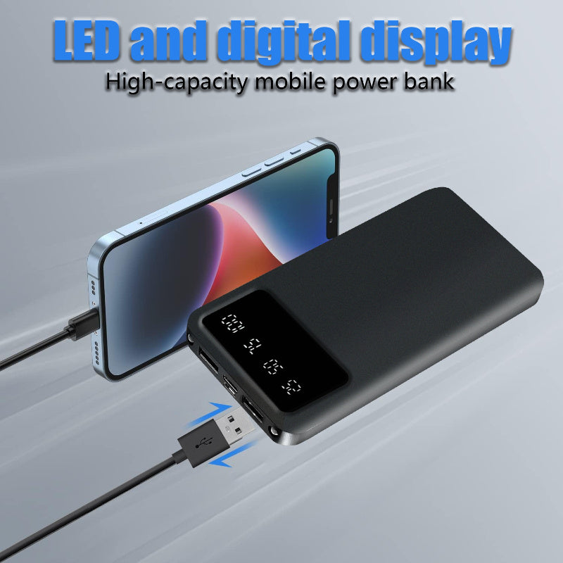 High-Capacity Portable Power Bank with 10000/20000Mah, Ideal for Charging Android Devices And Mobile Phones, Featuring an LED Display, Dual Output Ports, And Available in Various Colors
