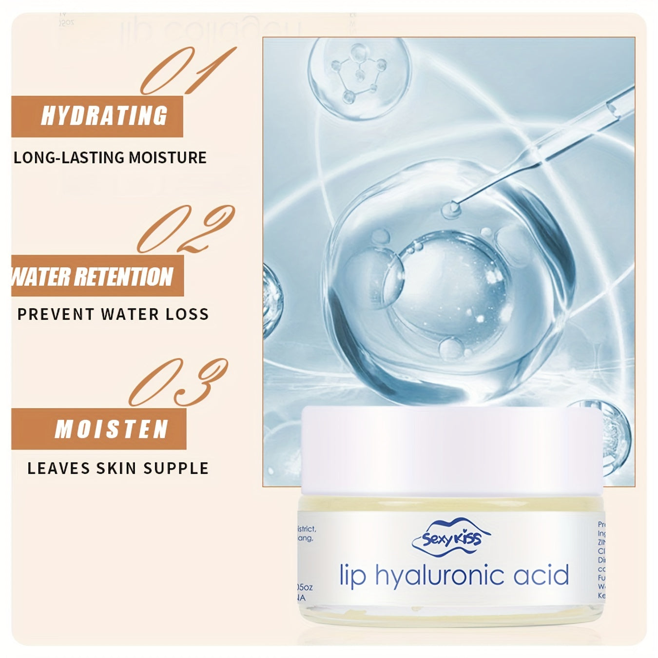 Lip Mask with Collagen and Hyaluronic Acid, 20g Hydrating Overnight Dry Cracked Lips Treatment, Exfoliating and Brightening, Long-Lasting Moisture with Silicone Lip Brush, Day and Night Use, Gift for Women