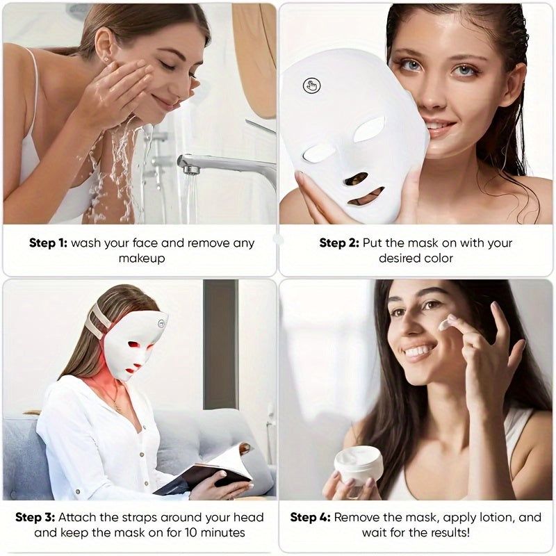 NEW Arrivals 7 Colors Led Facial Device, USB Charging, Beauty Care, Perfect Holiday Gift for Women, Ladies Beauty Salon Spa Accessories