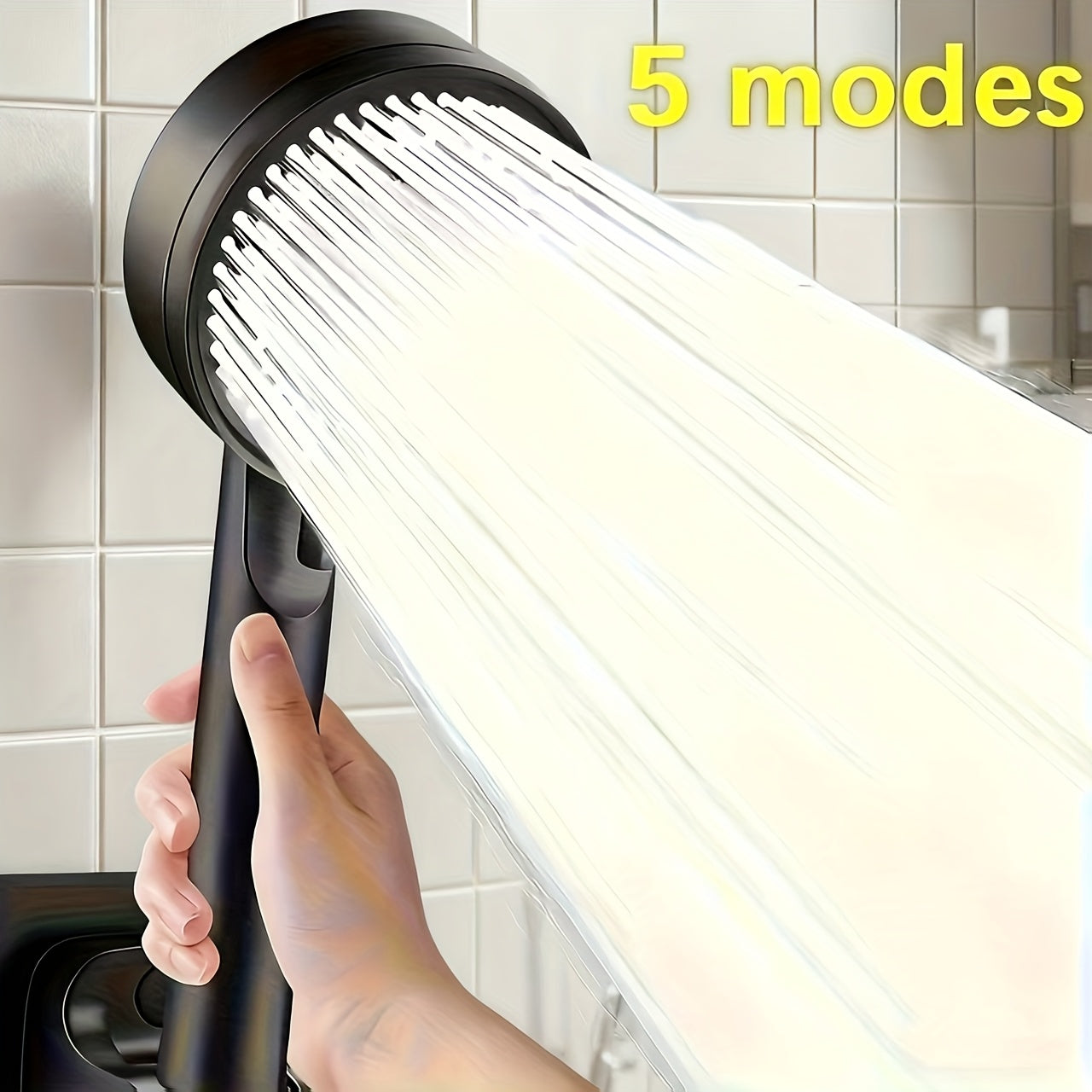 NEW Arrivals Advanced Black 5 Modes High Pressure Shower Head - Water Saving, Adjustable Head Handheld Shower Head, Enhancing Bathing Experience, Easy Installation, Bathroom Additions