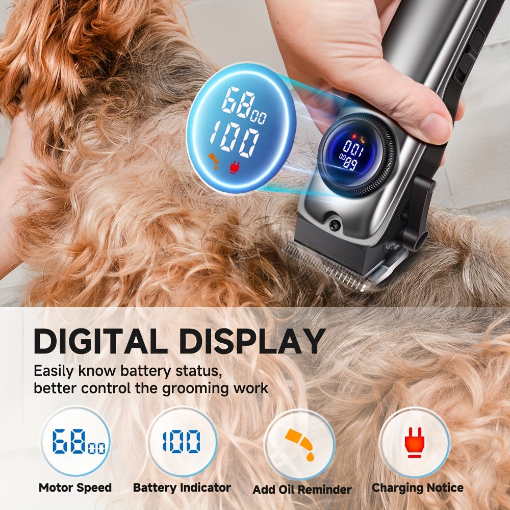 Professional Electric Grooming Clippers for Horse Cats Dogs Pets, Featuring Low Noise Operation, Rechargeable And Cordless Design, Ideal for Trimming Thick Fur on Dogs, Cats, And Other Animals