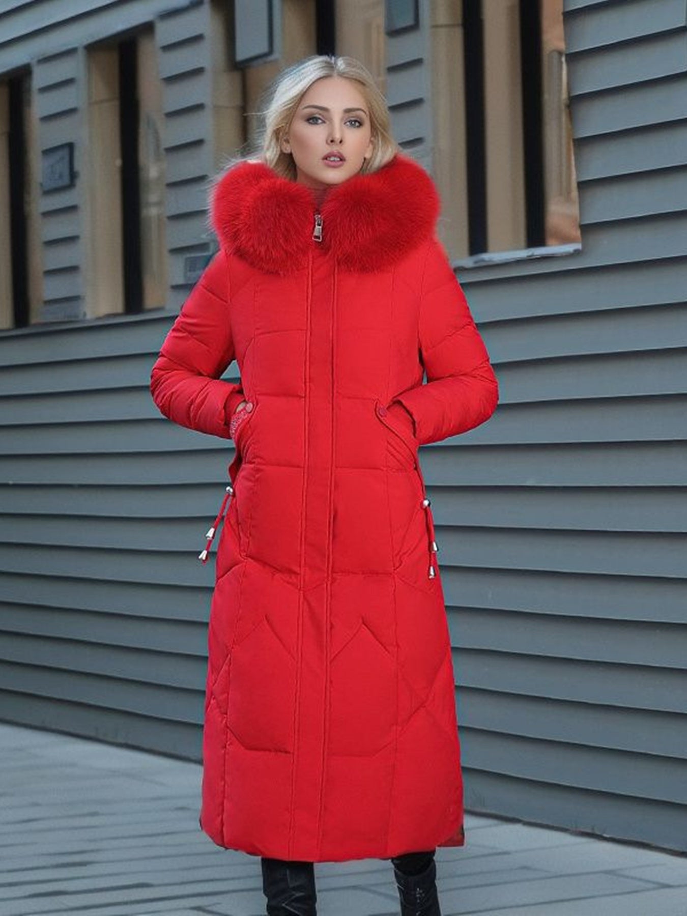 New  5 Colors Women's Heavyweight Longline Parka Coat - Oversized Fit, Hooded, Multi-Button Front, Pockets, Work-Ready Winter Jacket UK Warehouses Supplies