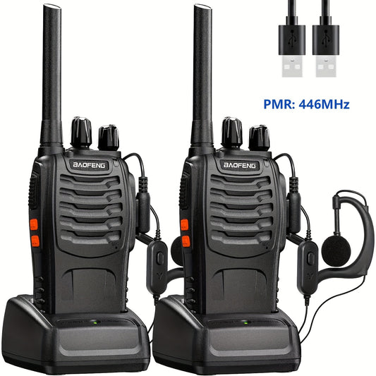 2pcs Set  Handheld Two-Way Radio for Adults, with LED Indicators And Integrated Antenna, Ideal for Hiking, Biking, And Climbing