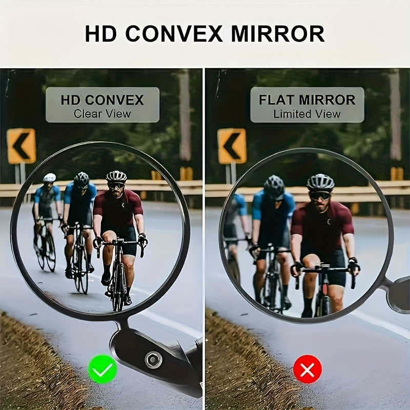 2 PCS Set 360-Degree Adjustable Mini HD Bicycle Handlebar Rearview Mirror, Clear And Portable for Wide Visibility Bicycle Parts Accessories