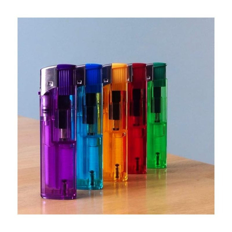 50 PCS Set Electronic Refillable Lighters with Adjustable Flame – Bulk Pack of Gas Lighters with Electronic Ignition – Multi-Purpose Lighters for Home, Kitchen, Candles, BBQ, Camping & Outdoor Use