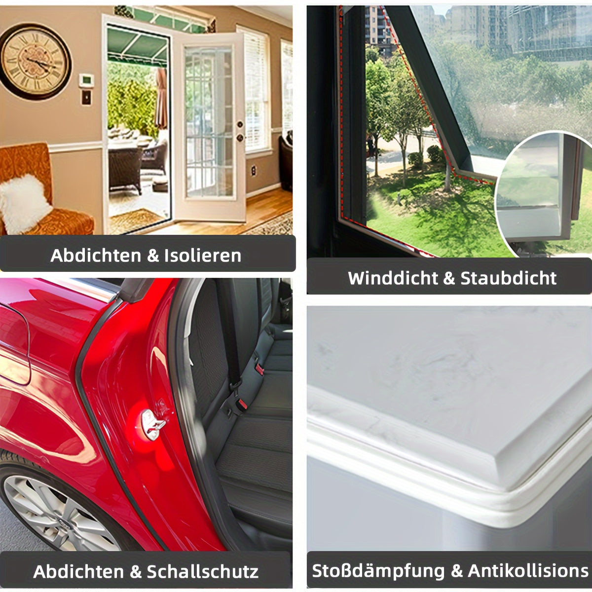 3.05 Meter Door Weather Stripping Door Seal Strip, Self-Adhesive Rubber Door Insulation Weather Strip for Window and Door Soundproofing D Shape, Weather Stripping for Door Frame Gap Blocker Repair Maintenance Tools
