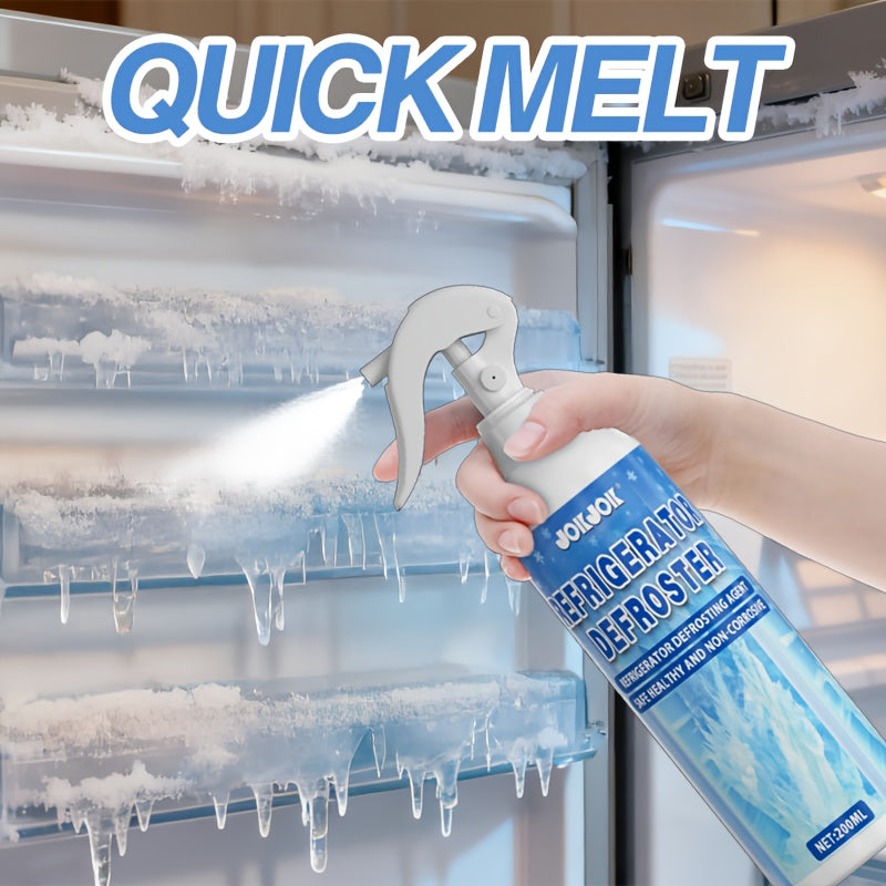 200ml + Shovel Large Capacity Quick Melt Ice Remover for Refrigerators, Defrosting Freezers  - 5-6 Minute Fast Ice Removal with No Residue, Ideal for Home and Cars Use