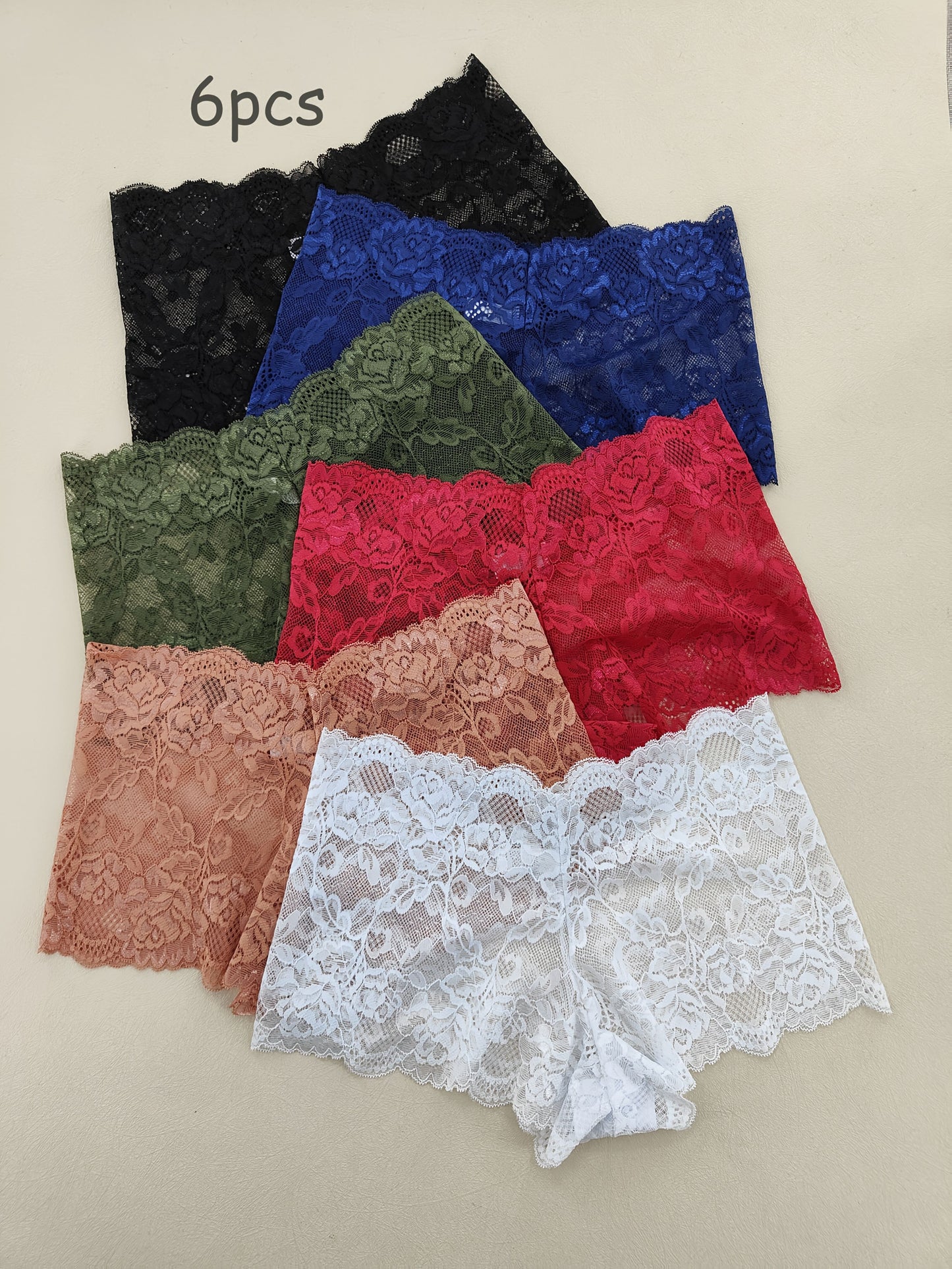 UK (8-18) Size Women's Lace Trim Stretch Panties 6 PCS Set Sexy Briefs Women Underwear Lingerie Apparel Accessories