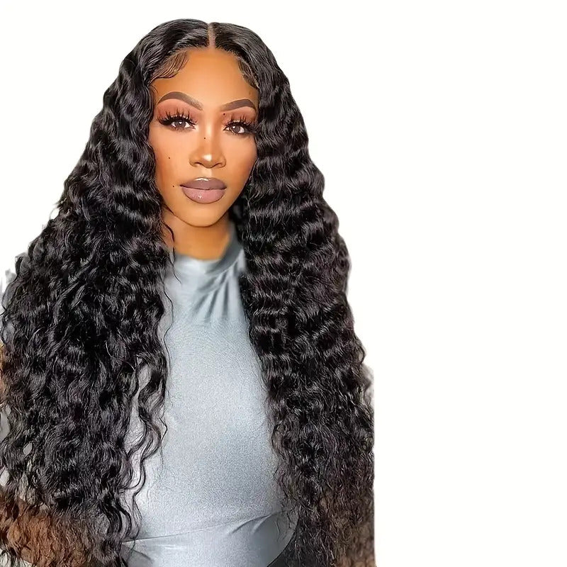NEW 66.04cm Women's Black Afro-Curly Lace Front Hairpiece with 13x4 Lace Front & Center Part - Heat-Resistant Fiber, Look for Everyday & Special Events - Easy Maintenance Synthetic Wig, Versatile Hairpiece, Elegant Hairstyle,
