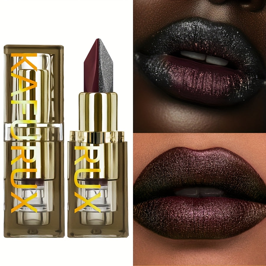 Red & Black Two-Tone Lipstick - Waterproof, Sweatproof, High Pigment, Long-Lasting Makeup for All Skin Types, Shiny Finish, Beauty Lipstick| Bold Lipstick| Sleek Lipstick