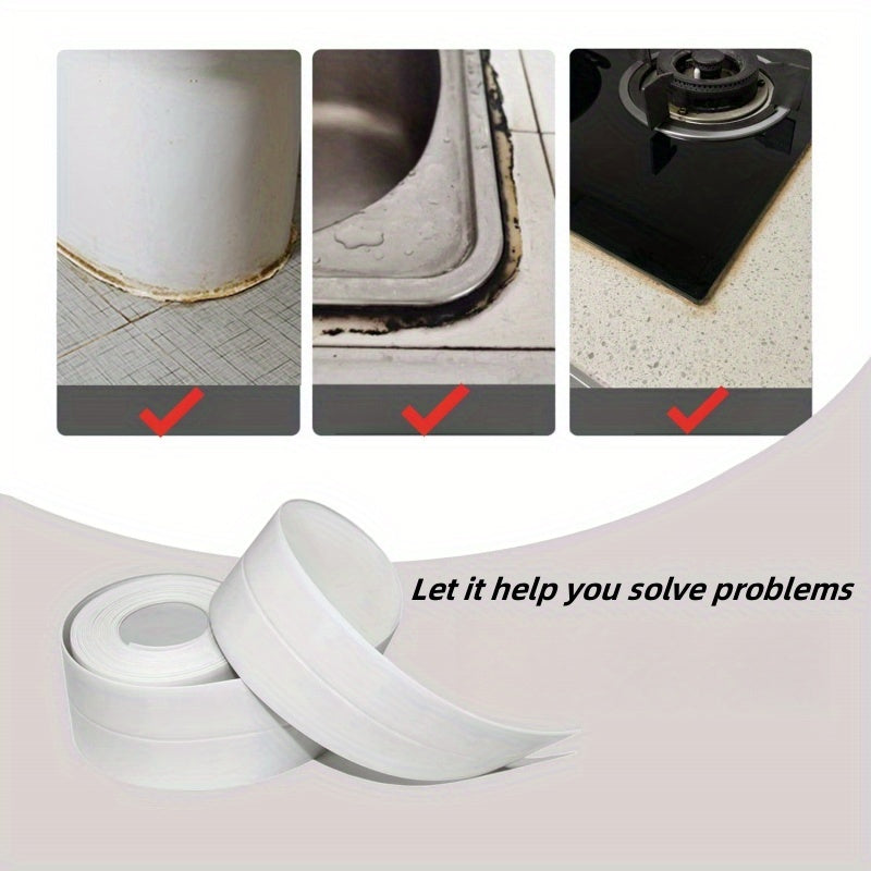7 Rolls Set Sealing Tapes of Self-Adhesive PVC Waterproof Sealing Tape, Suitable for Shower Room, Kitchen, Bathroom and Corner Decoration Repair Tools Sets