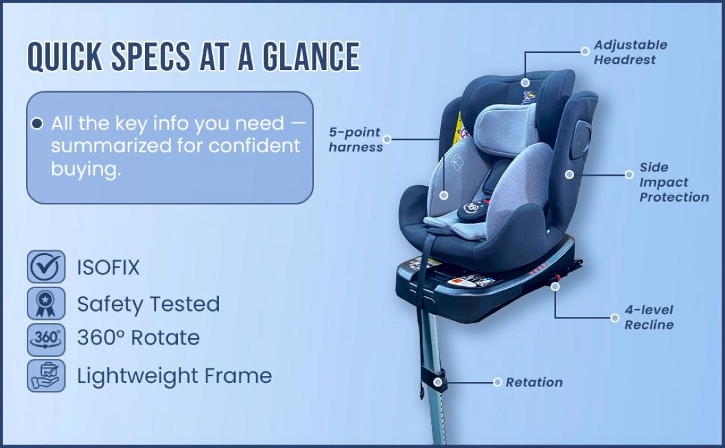 Multi Recliner Swivel ISOFIX R129 360 Rotating Car Vehicle Padded Seat Booster for Stage 0123 Babies Safety Travel Accessories Safety Supplies