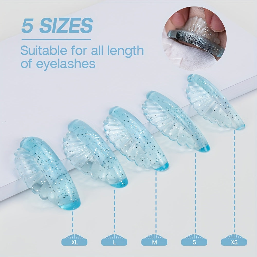 10pcs/5 Sizes Silicone Curler Pad, Shell Lash Lift Rods for Eyelash Curling and Lifting, Self-Adhesive Super Soft Eyelash Lifting Rod, Makeup Beauty Tool