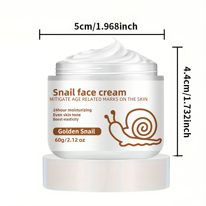 NEW 60G/ Snail Facial Cream Provides a Light Hydration Suitable for All Skin Types, Featuring a Gentle Feel And a Thick, Consistency That Is Neither Sticky Nor Heavy, Giving The Skin a Youthful Appearance