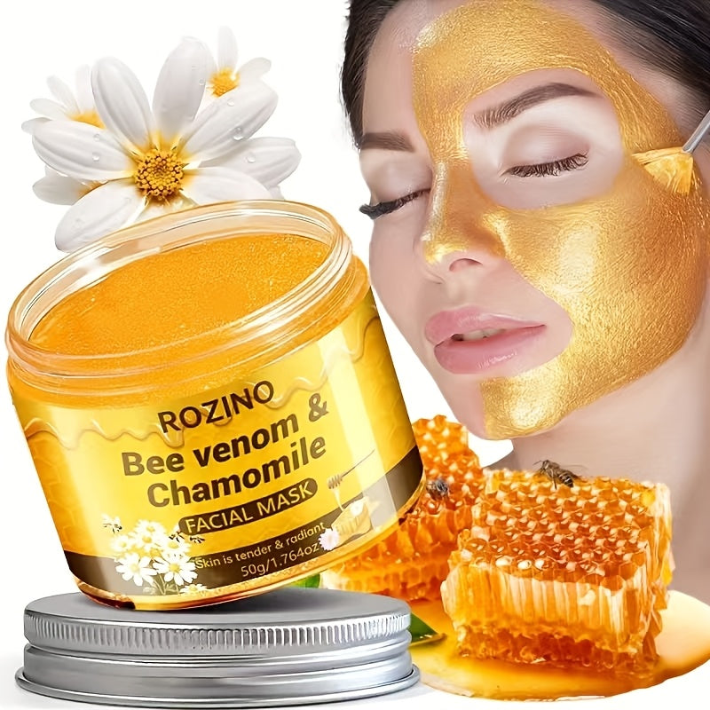 BEE Venom Chamomile Only Need to Apply Once instant Reduction Resist crease, Bee Venom Firming and Facial Mask, Moment Face Crease Lines Dilute All Skin crease Lines, Improve Aging Signs and Darkness Loose Skin, Suitable for