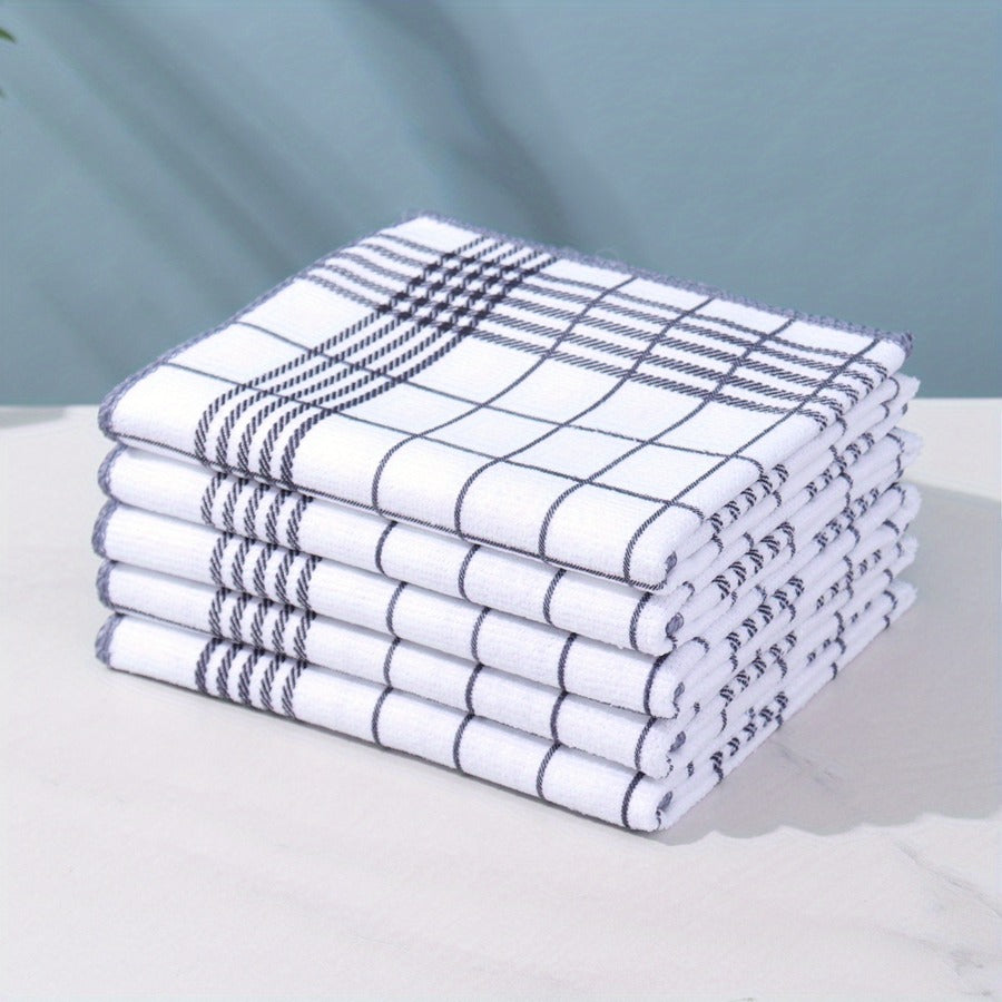 NEW 6pcs Large 40x60cm Absorbent & Fluff-Free Dish Cloths | Quick-Dry, Soft & Durable Kitchen Towels for Daily Cleaning, Coffee Machines, Bar Countertops - 4 Colors (Black, Blue, Green, Red, Mixed) - Ideal for Home & Restaura