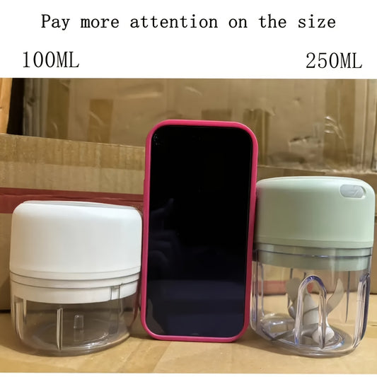 Electric Food Processor, Meat Grinder, Vegetable Chopper, Electric Garlic Chopper, 250ml USB Rechargeable Mini Chopper, Powerful Small Food Processor, Vegetable Mixer, Wireless Food Chopper for Ginger, Chili, Fruits, Meat, E