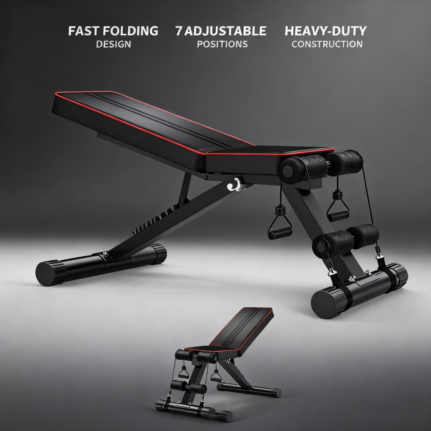 For Home Gym Multifunctional Adjustable Weight Bench - 300kg Capacity, 16-Level Adjustable, Foldable Home Gym Fitness Bench for Dumbbell Press, AB Workout & Full Body Training Sports Supplies