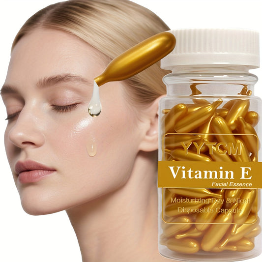 90 PCS Set Vitamin E Capsule Serum, Hydrating & Moisturizing Facial Light Beige Essence All Light Beige Types, Gel Formula for Face, Body, Hands, Feet, Daily Skincare, Sleek Packaging, High Quality Capsules