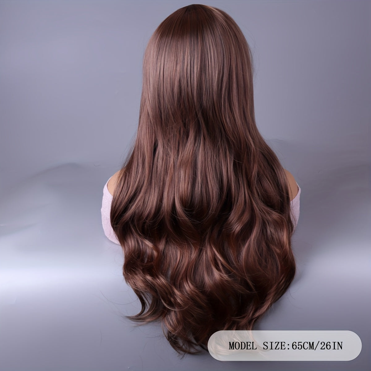 26-Inch Fluffy Wavy Hair with a Light Yellow Fringe, Suitable for Both Daily Commuting And Cosplay Styles Women Hair Care Supplies