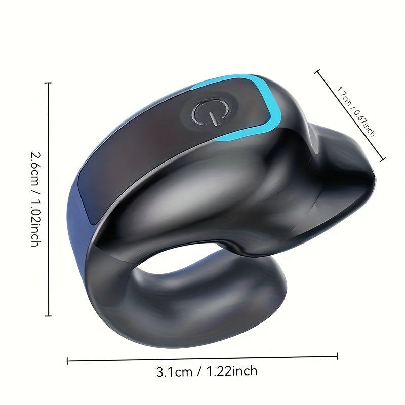 Single-Sided Clip-On Wireless Black Earphone with Bone Conduction | Large Capacity Battery, 5-2.5W Power, Call Control Button, Suitable for Sports, Running, Outdoor Activities, Ideal Gift for All