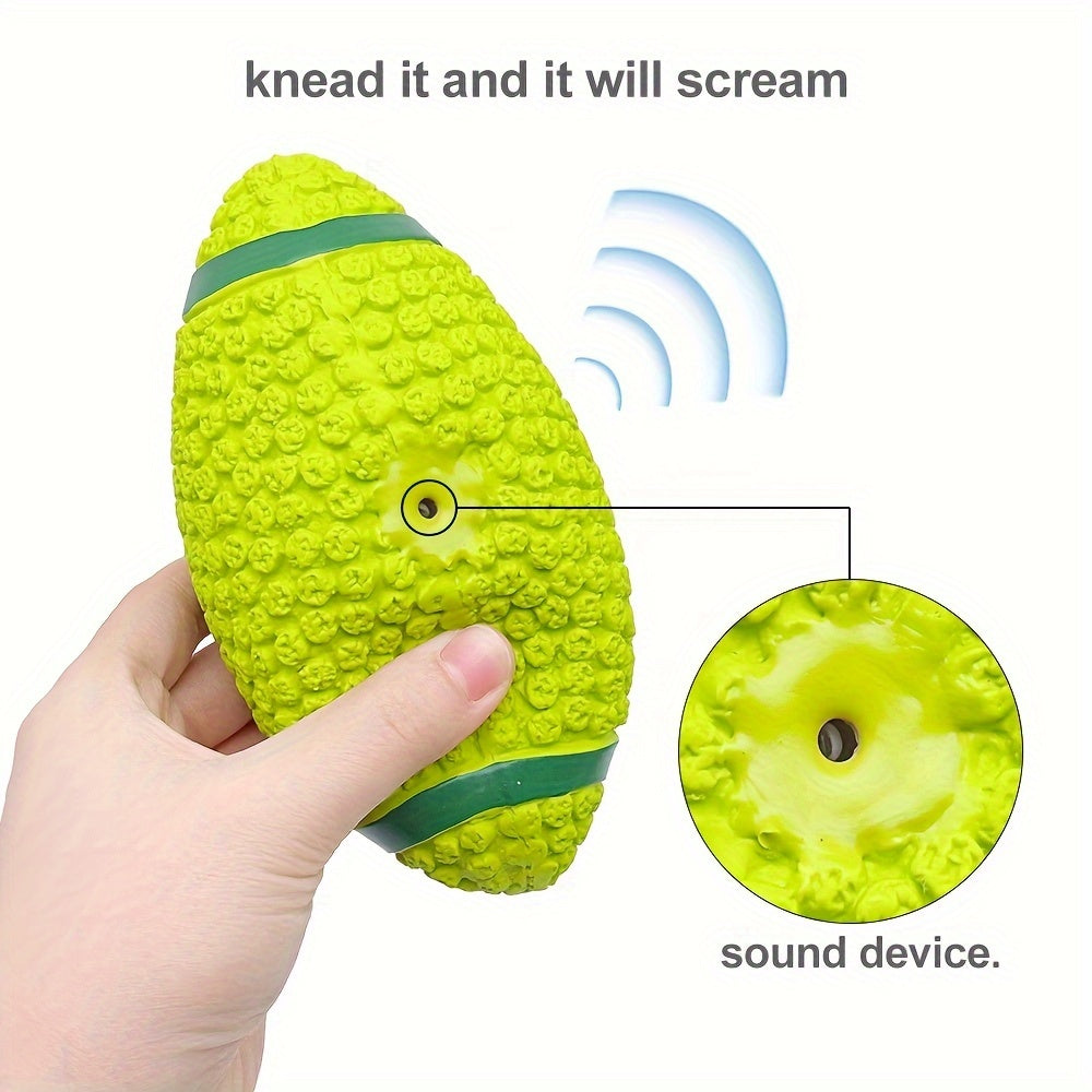 Dogs Sound Toy  Squeaky Rugby Dog Chew Toy Made of Latex, Designed for Interactive Play, Without Battery