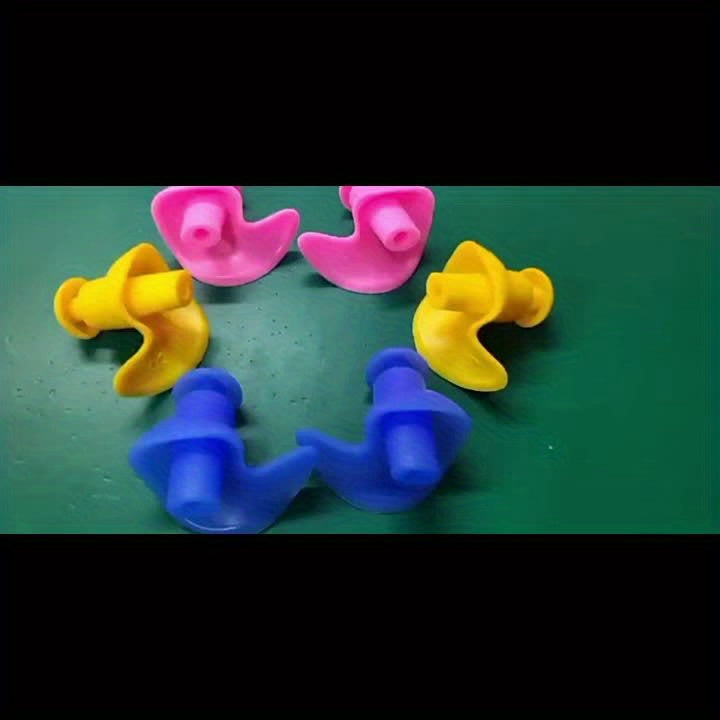5 Pairs Set Silicone Swim Earplugs Set - Reusable, Surfing & Water Sports - Comfortable Sleep Earplugs in Black, Pink, Blue, Yellow, White Beach Swimming Water Pool Accessories Sports Supplies