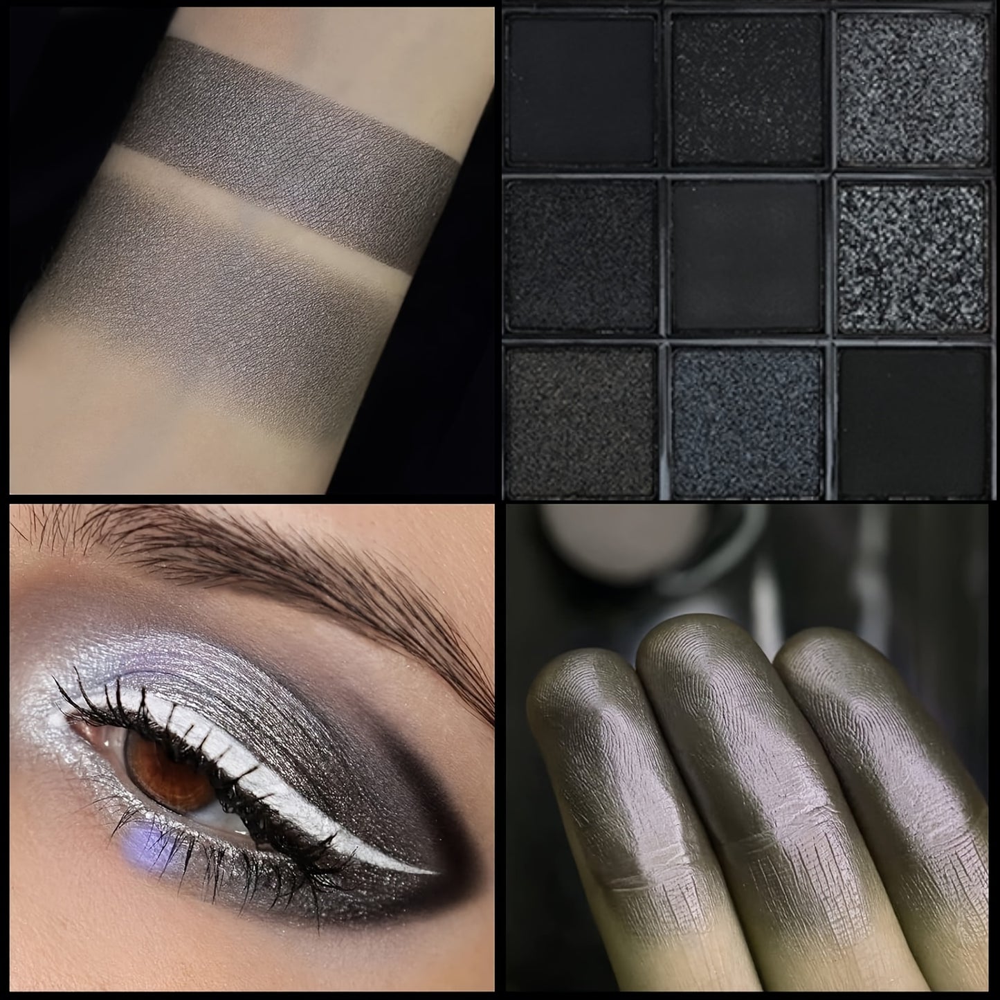25-Color Black Swan Eyeshadow Palette, Black Smoky Eyeshadow Palette, 25-Color Pure Black And Dark Gray Smoky Gothic Makeup Palette, 925 Soft Matte Micro-Shimmer High- Basic Black And White Gray Eyeshadow, Suitable for Hallow