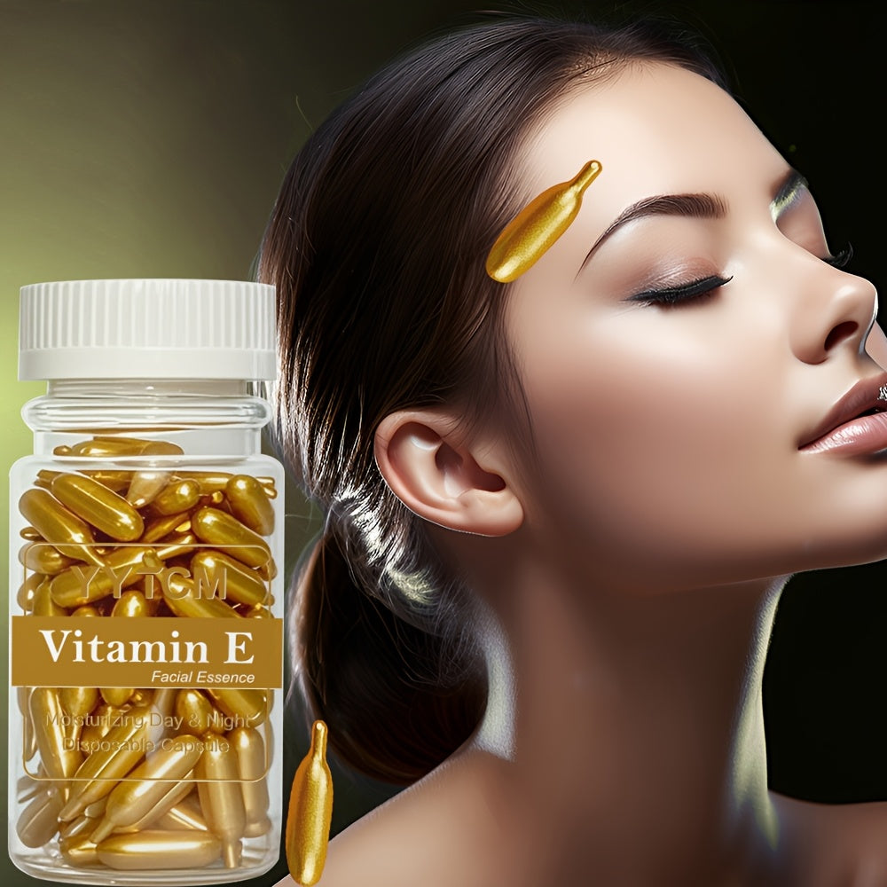 90 PCS Set Vitamin E Capsule Serum, Hydrating & Moisturizing Facial Light Beige Essence All Light Beige Types, Gel Formula for Face, Body, Hands, Feet, Daily Skincare, Sleek Packaging, High Quality Capsules