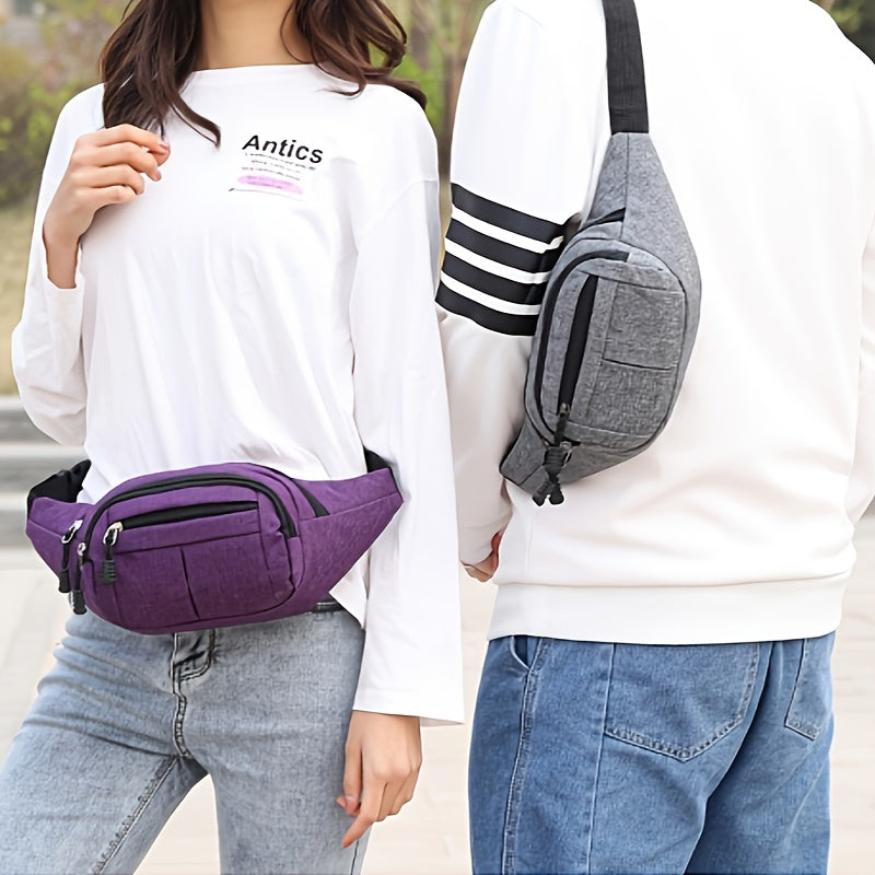 Unisex 6 Colors Waist Bag with Adjustable Strap & 4-Pocket Design - Large Capacity Crossbody Chest Pack, Lightweight & Durable for Cycling, Running, Gym, Travel - Outdoor Gear, Sporty Style, Secure Zipper Closure
