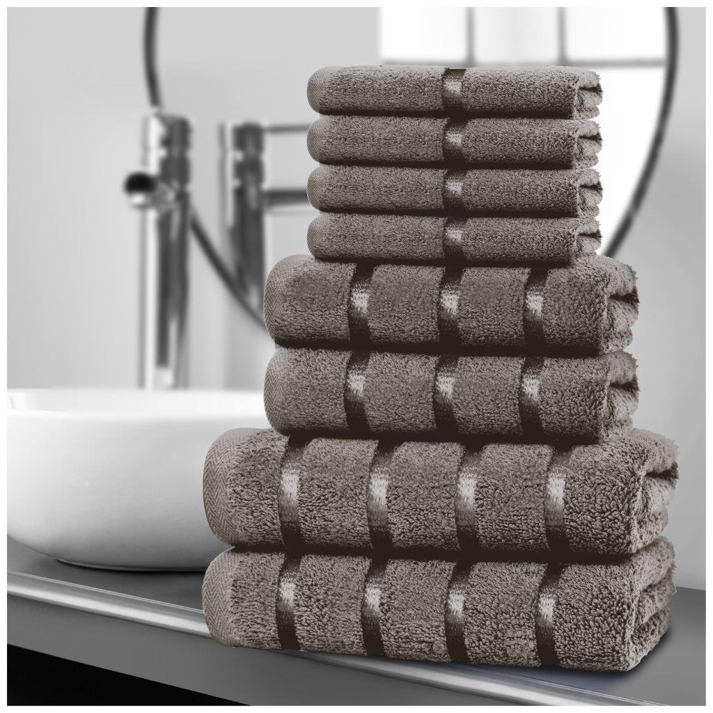 8pcs Egyptian Luxury Cotton Towel Set | Quick-Drying & Highly Absorbent | Includes 4 Face, 2 Hand, 2 Bath Towels | Sophisticated Boston Design | 15 Elegant Colors | Machine Washable