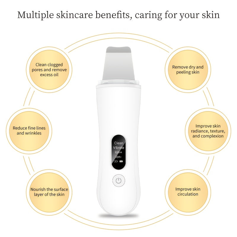 Electronic Deep Cleansing Facial Cleanser Scraper | Pore Cleaner, USB Charging, Rechargeable Lithium-Polymer Battery, Ideal for Valentine's, New Year, and Christmas Gifts.