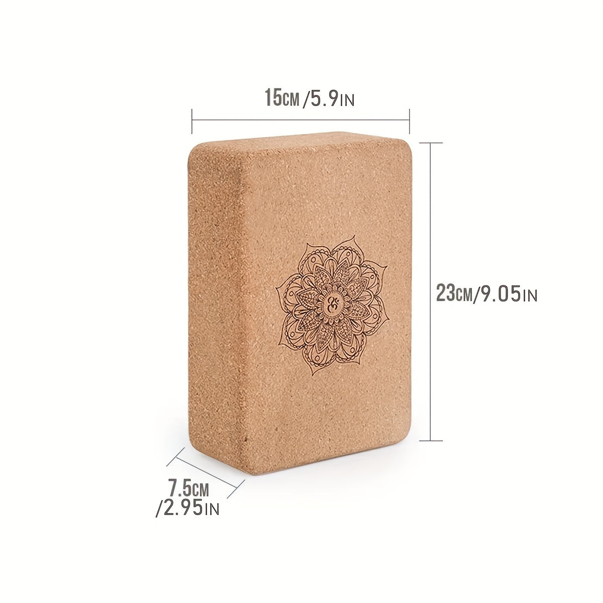 1pc Cork Wooden Yoga Brick, High-Density Yoga Block, Suitable For Dance Training, Leg Pressing, Indoor Fitness Home Gym Accessories