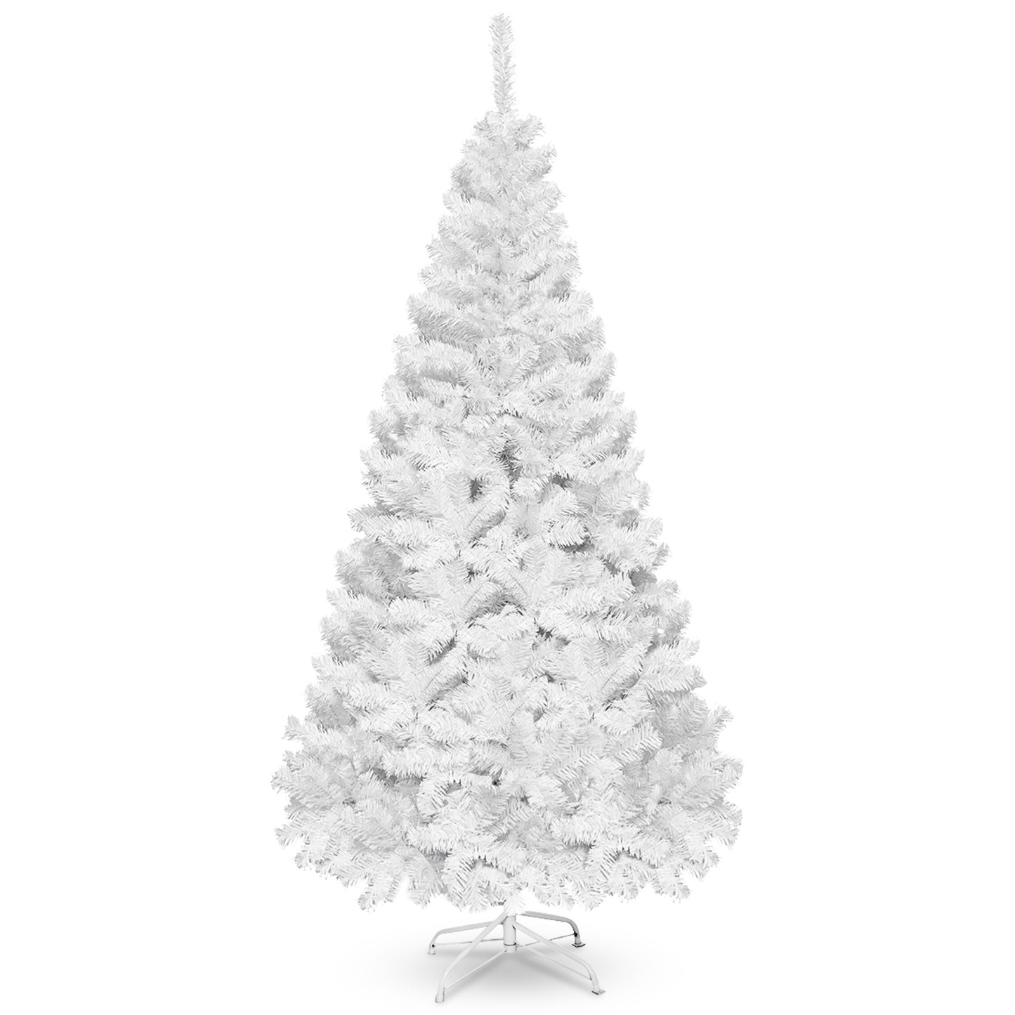 5FT Christmas Tree, Artificial Xmas Decoration Tree with 350 PVC Branch Tips & Metal Stand, Dreamy Holiday Festive Celebration Tree for Home, Office & Shop, Quick Setup, White