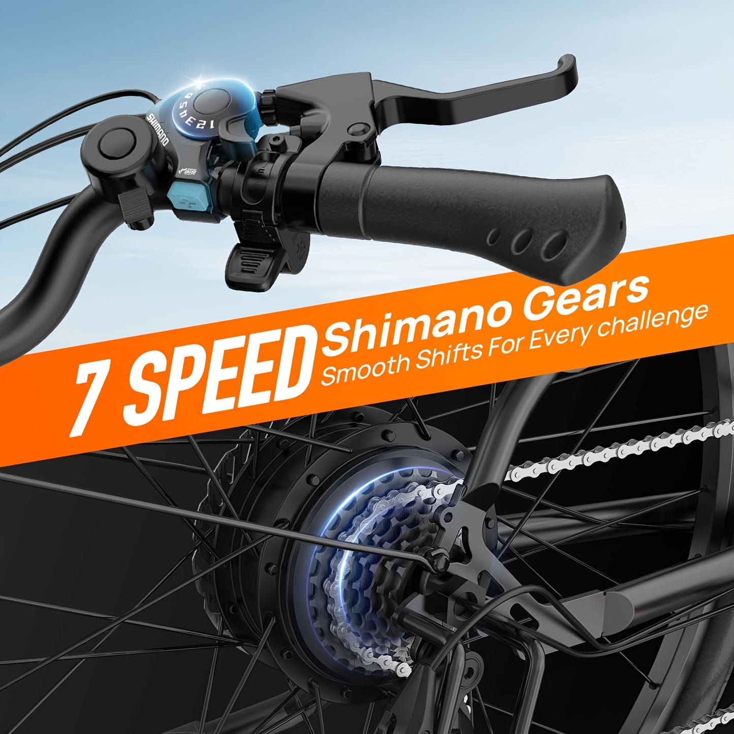 E26 Electric Bike 66.04cm Commuter City E-Bike With 36V 13Ah Battery (60-80 Km Range), 250W Motor, 3 Riding Modes 7-Speed Gears Mid-mounted Dual Airbag Shock Absorbers Perfect For Urban Travel Outdoor Adventures Lightweight D