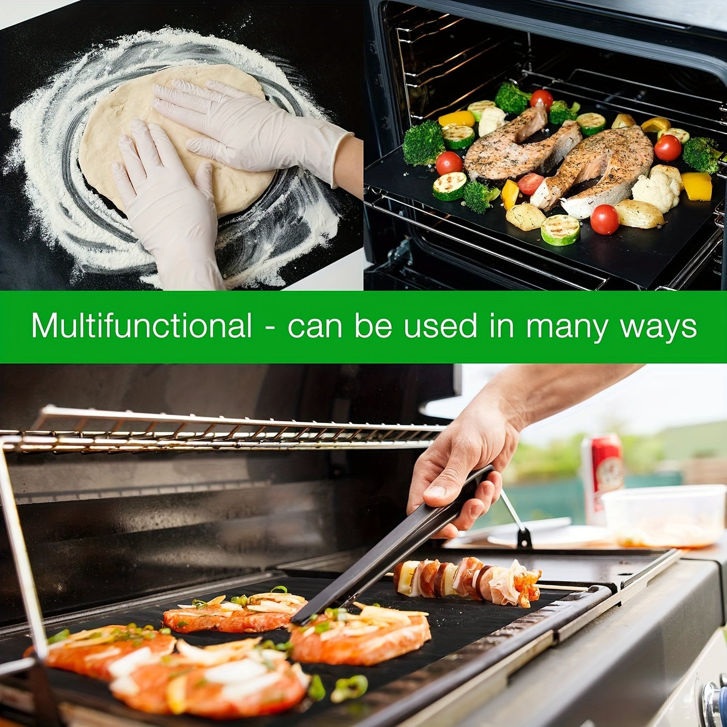 2 PCS Set Non-Stick Oven Liners Made of Teflon, Measuring 15.75 by 32.99 cm, Reusable And Durable, Suitable for Electric, Gas, Microwave, Toaster Ovens, Grills, And Baking - Essential Kitchen Cleaning Tools