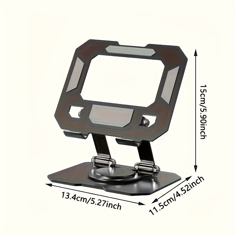 NEW Silvery Tablet Stand, Desktop Live Streaming Phone Holder with a 360° Rotating Base, Designed with a Sturdy Metal Structure for a Secure Grip, Compatible with Various Tablets And Smartphones, Multifunctional Mounting Dev