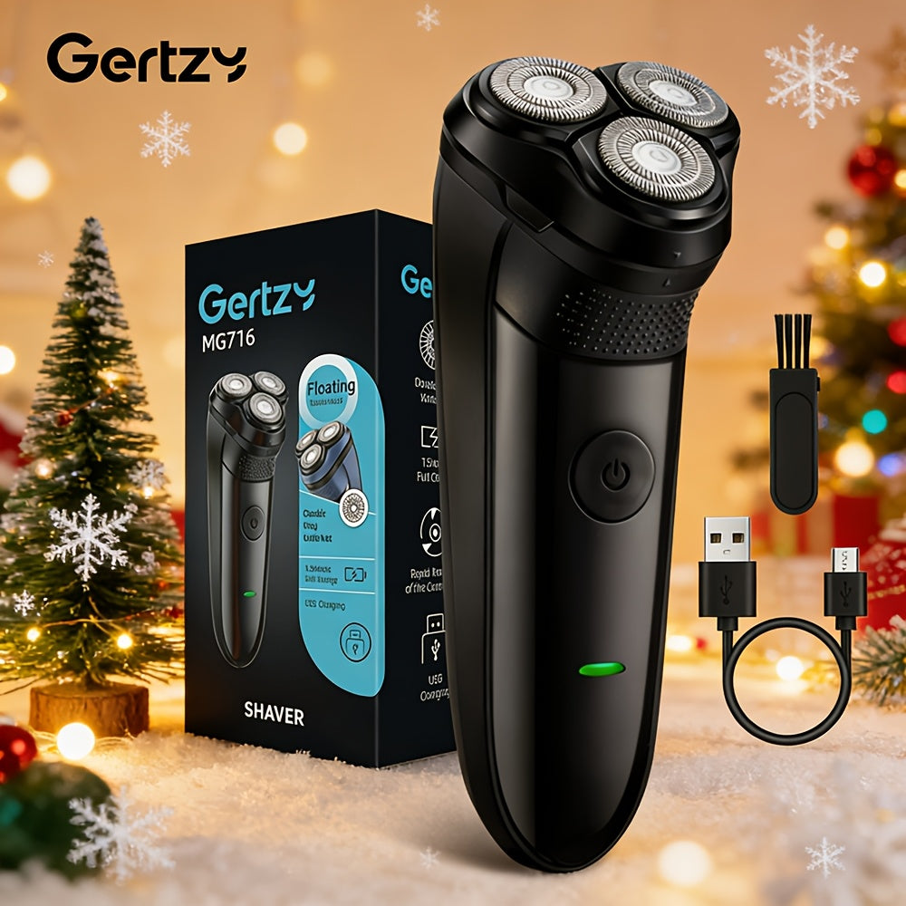 Men's Electric Shaver, Travel Hotels Business Trip Suitable for Dry And Wet Use, USB Rechargeable Rotary Razor, Perfect Holiday Present for Boyfriend, Husband, , Ideal Father's Day Gift