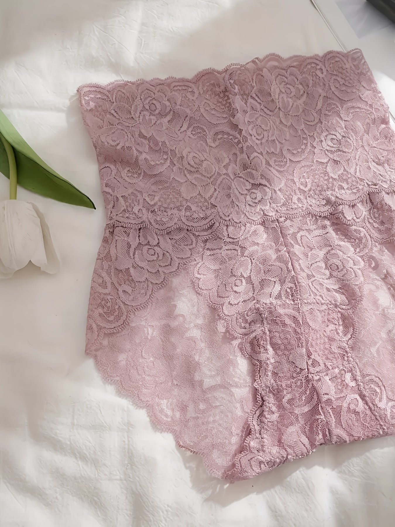 7pcs Set Women's High-Waisted Lace Underwear - Floral Print Bikini Briefs with Multi-Color Options (Black, Navy, Red, Pink, Beige,, Purple) - Full Coverage Opaque Triangle Panties, Hand Washable Lace Trim & High for