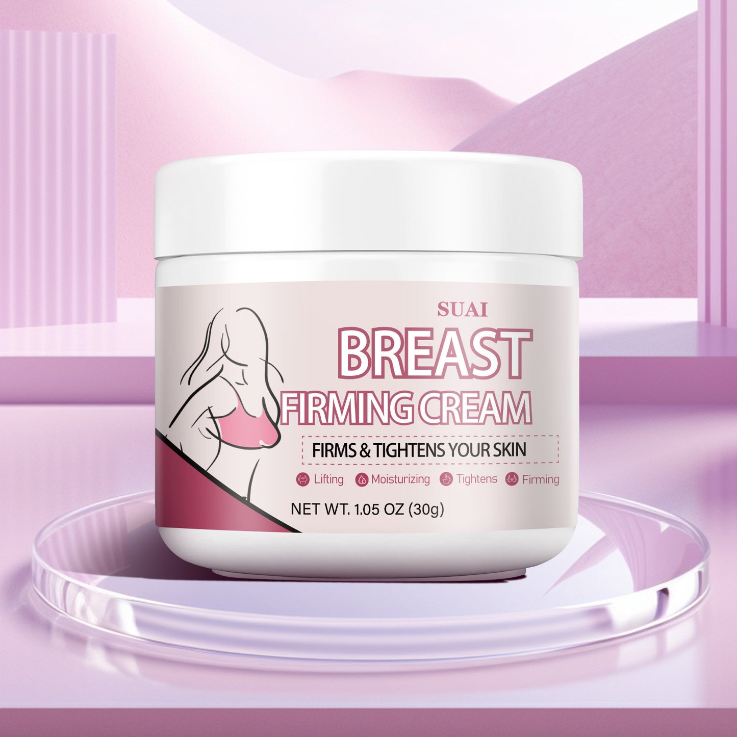 Breast Firming Cream Moisturizes Tightens Skin, Smoothes Skin with Jojoba Oil, Honey, Caffeine, Shea Butter, and Vitamin E for Saggy Breast Moisturizing, Skin Looks Visibly Younger, Full Of Femininity, Powerful Formula for Al