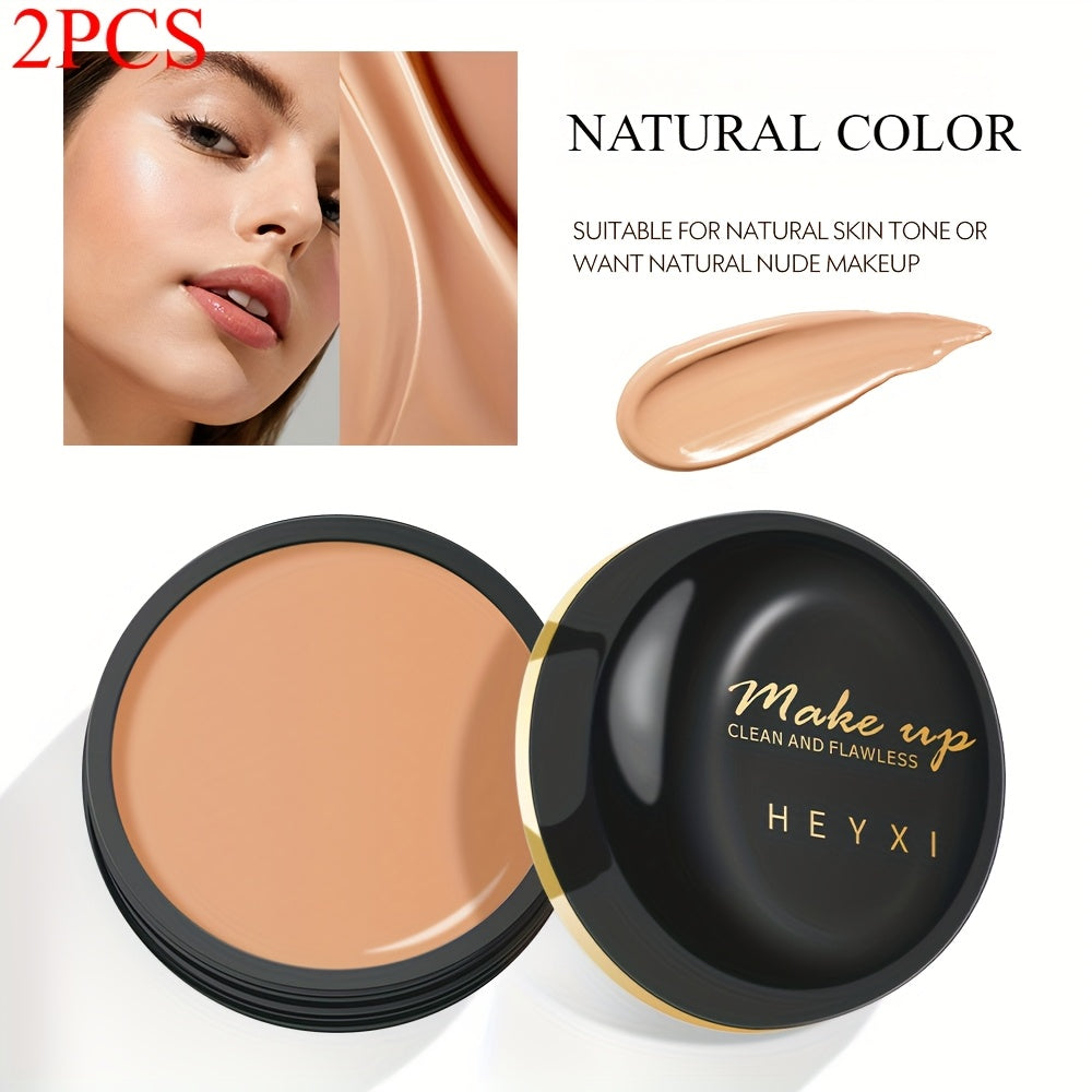 2 PCS Set Full Coverage Concealer - Waterproof, Matte Finish, Suitable for All Skin Tones, Hides and Dark Spots, Long-Lasting, Multi-Color, Plant-Based Formula