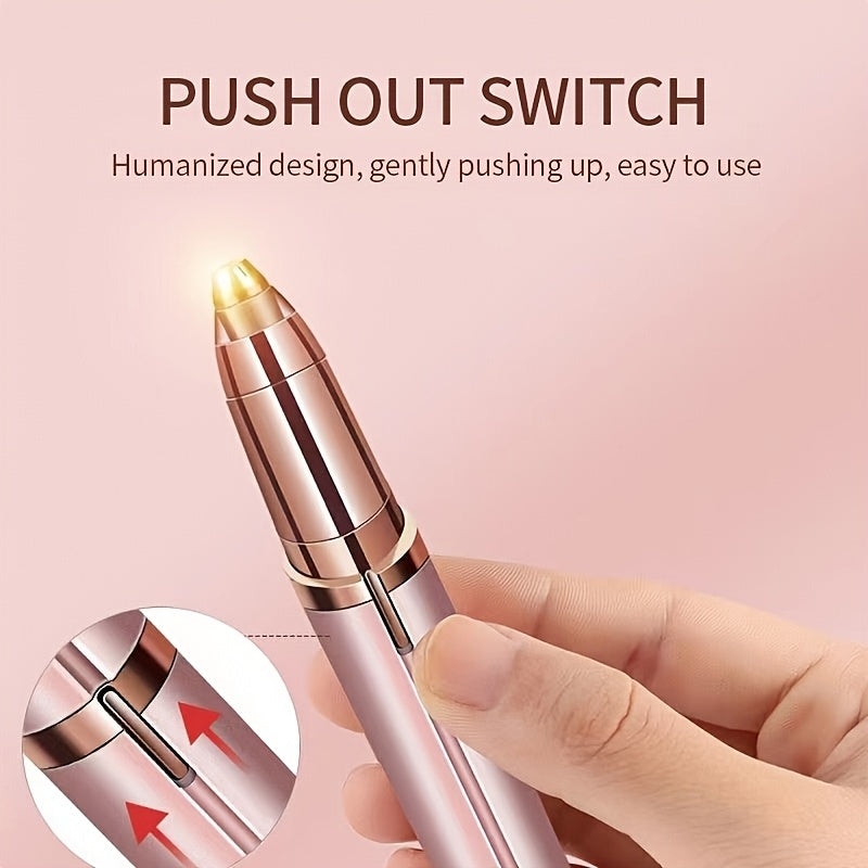 Portable Rechargeable Electric Eyebrow and Bikini Area Trimmer with 4 Blades Heads| Stainless Steel Blades, USB Charging, Suitable for Eyebrows, Armpits, Arms, Fingers, Legs