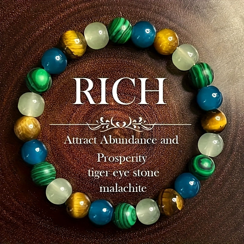 4 PCS Set Natural Stone Bracelet Set, Unisex, Attracts Wealth and Good Luck Jewelry Accessories