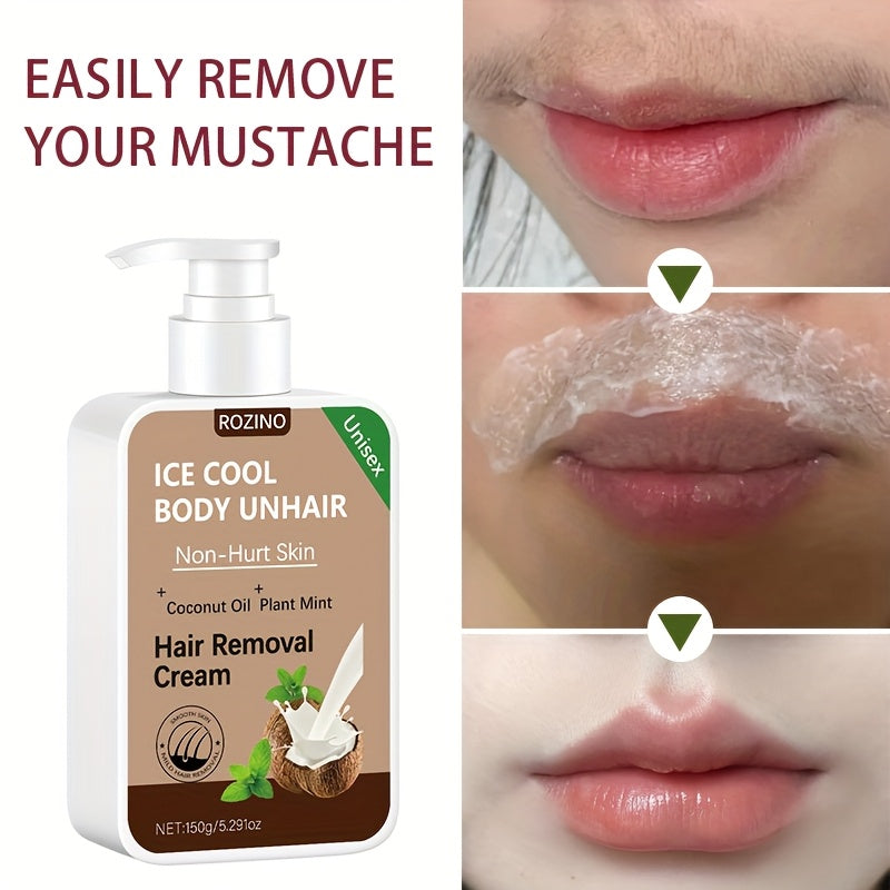 Use Once For, Sustain Smooth 6 Months, Instant Hair Removal, 150G Coconut, Non Irritating to The Skin, Smooth And Residue Free Semi Permanent Hair Removal, Used for Hair Removal on The Face Lips Armpits Legs Arms And Private