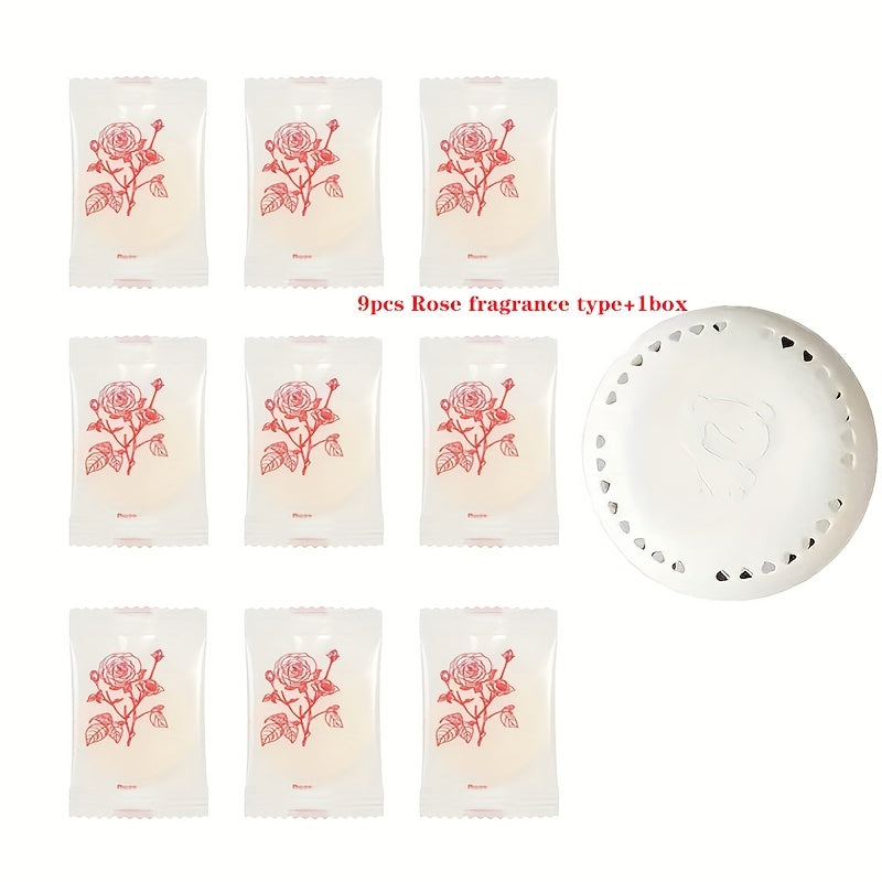 10 PCS Fragrances - Lavender, Cherry Blossom, Rose, Long-Lasting Deodorant, Solid Air Freshener Suitable for Bathroom, Bedroom, Car, And Home - Deodorizing for Cabinets And Toilets - Cleaning Supplies