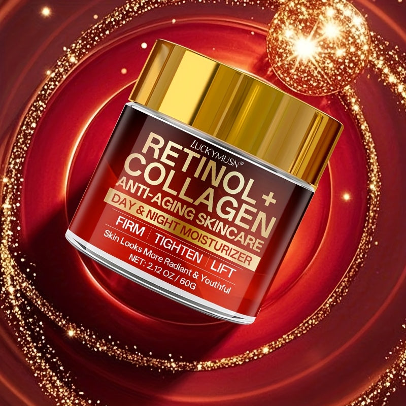 Retinol Collagen Cream That Hydrates, Tightens, And Lifts Drooping Skin, Enhances Elasticity, Balances Skin Tone, Includes Hyaluronic Acid, Vitamin C, And Peptides, Giving The Skin a Youthful And Radiant Appearance, Appropria