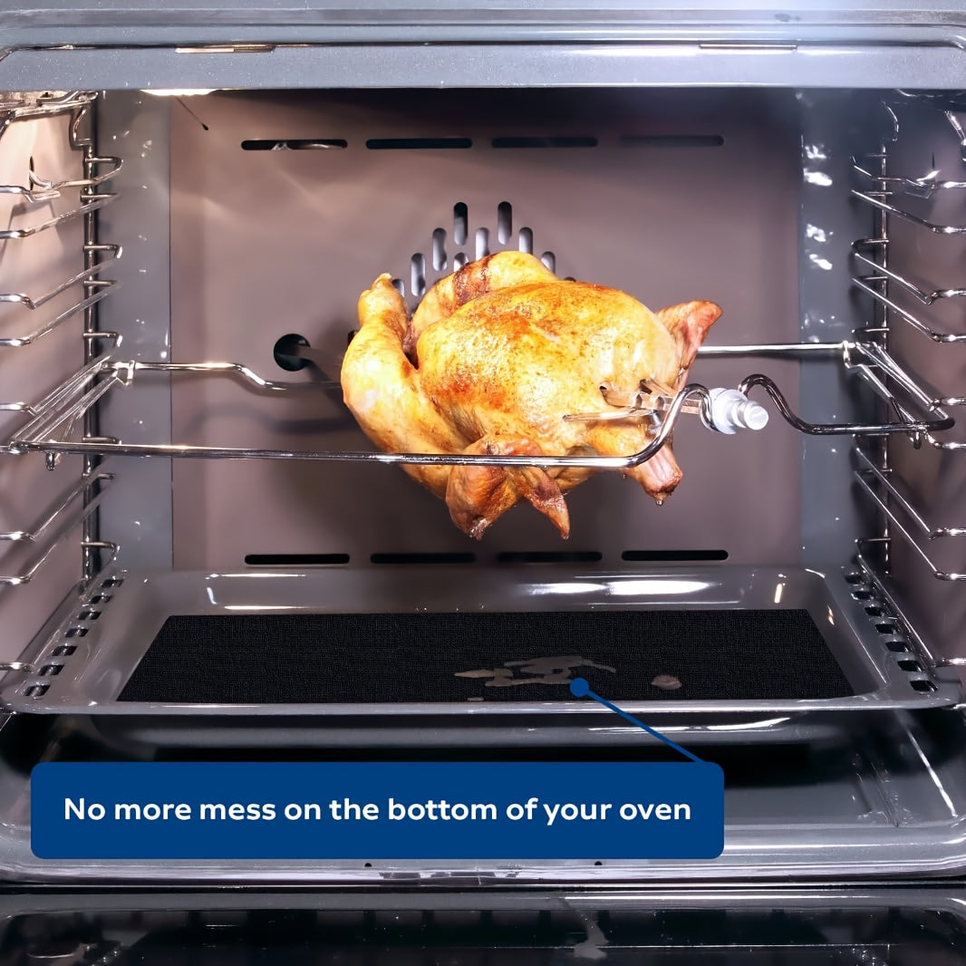 2 PCS Set Non-Stick Oven Liners Made of Teflon, Measuring 15.75 by 32.99 cm, Reusable And Durable, Suitable for Electric, Gas, Microwave, Toaster Ovens, Grills, And Baking - Essential Kitchen Cleaning Tools