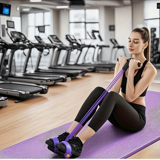 Six-Tube Upgraded High-Tension Resistance Band - Ergonomic Design, Durable Purple Resistance Bands, Suitable for Home Gym, Cardio Exercise, and Strength Training, Exercise Accessory, Fashionable Sports Equipment, Comfortable