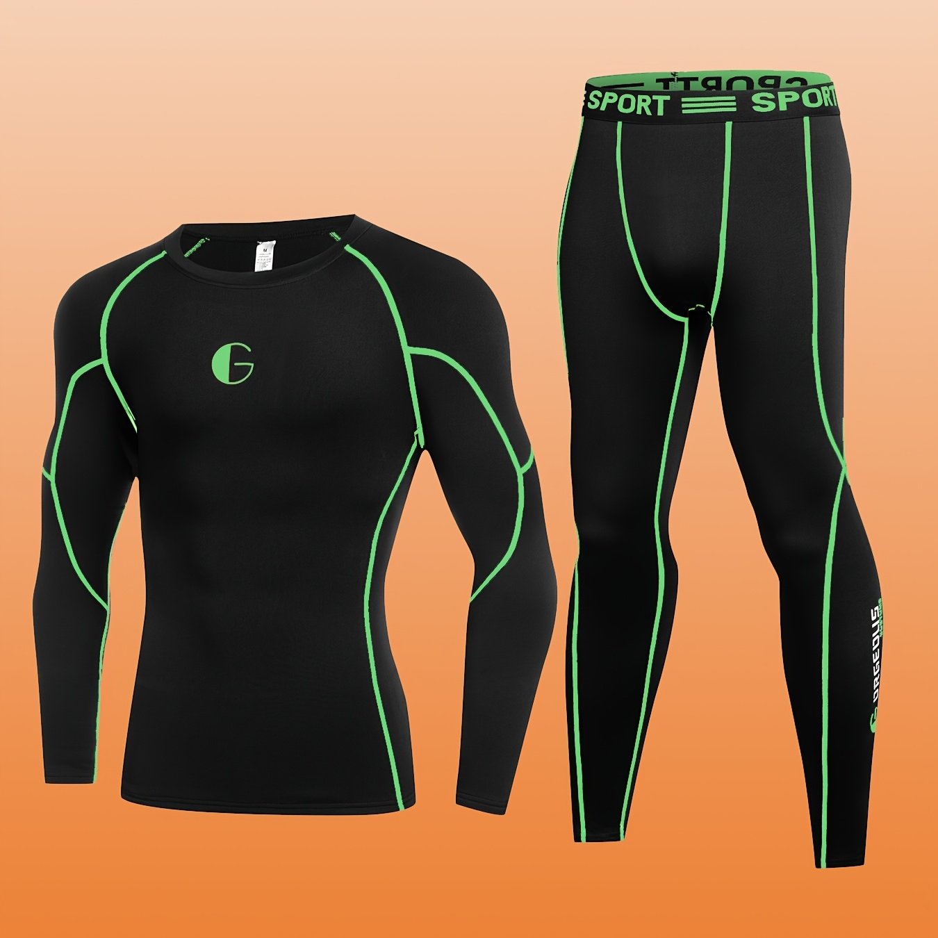 2 PCS Set Men's Thermal Underwear with Fleece Lining, Suitable for Winter Hunting, Outdoor Skiing, And Winter Sports Training, Featuring a Fitted Crew Neck Long Sleeve Top And Long Pants As Base Layers.